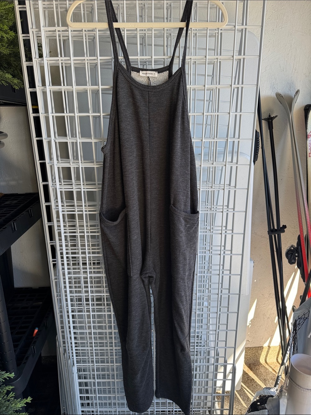 Women's Charcoal Sleeveless Pocket Jumpsuit